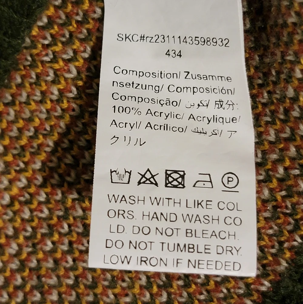 ROMWE Women's Sun and Moon Crop Patchwork Sweater Sz 2XL - Olive, Mustard, Rust - Picture 4 of 7